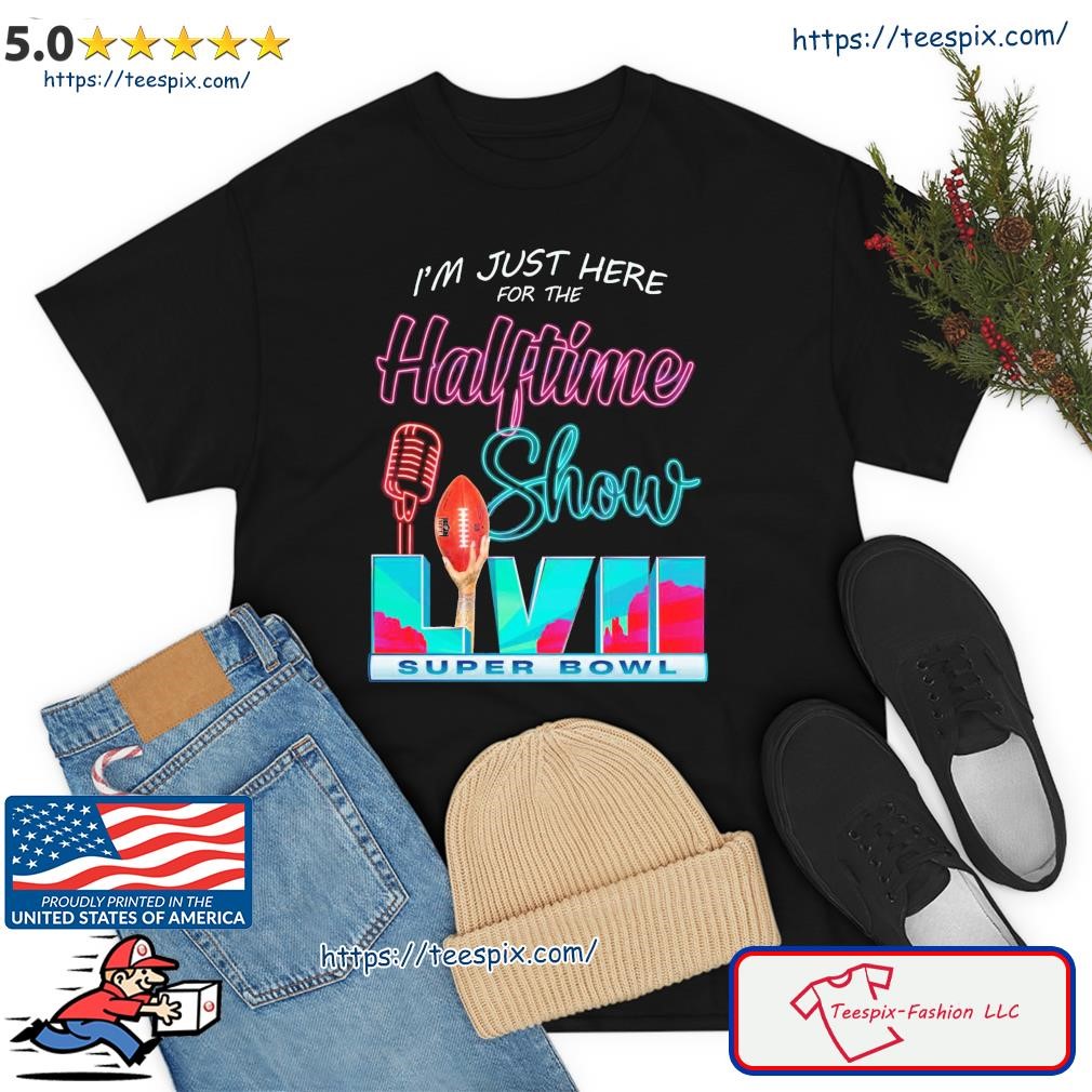 I Am Just Here For The Halftime Show-Red Blue Glitter-Stars Shirt