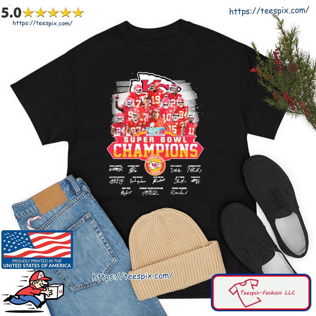 Chiefs Super Bowl Shirt Squad LVII Champions Signature Kansas City Chiefs  Gift - Personalized Gifts: Family, Sports, Occasions, Trending