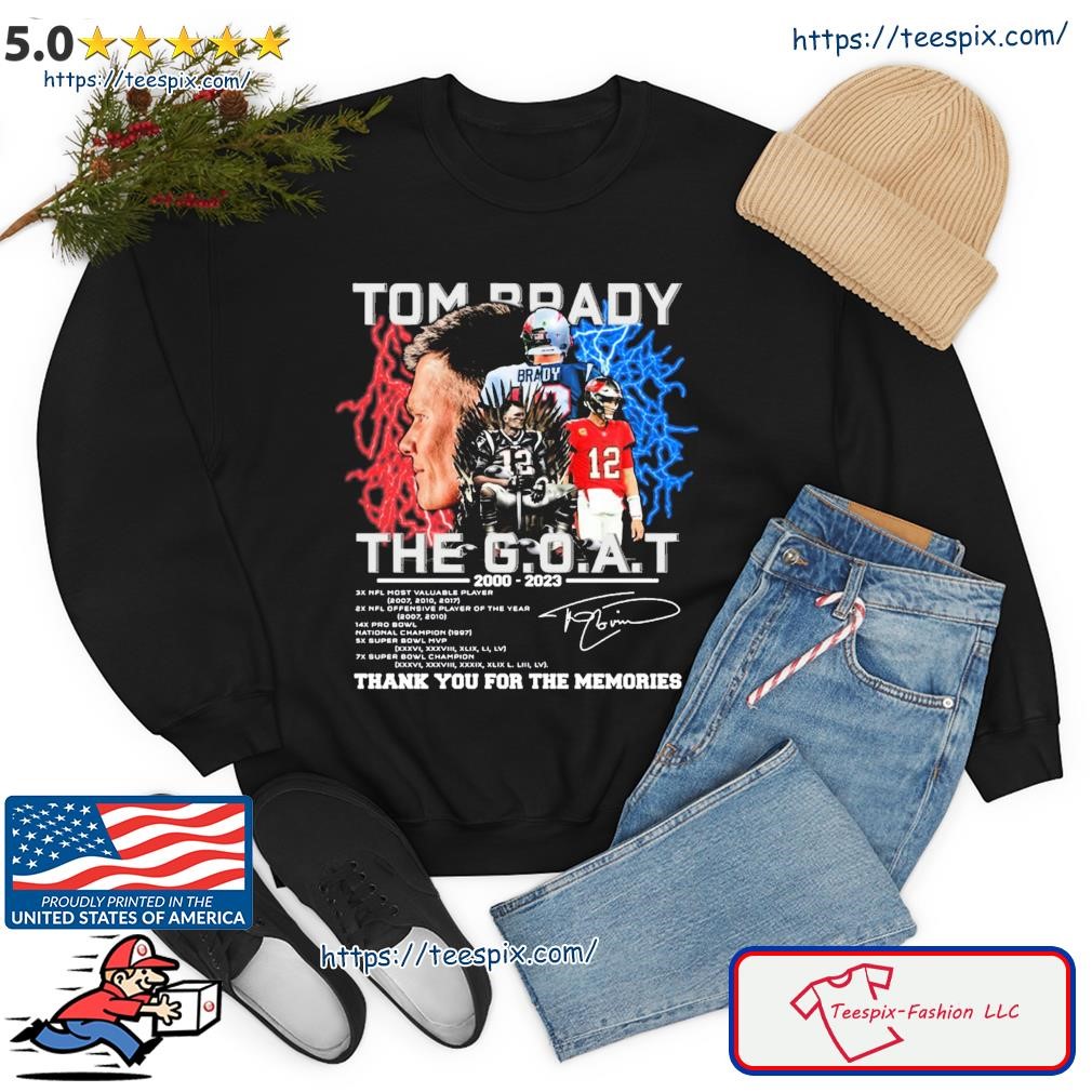 Tom Brady 2000 2023 Thank You For The Memories Shirt