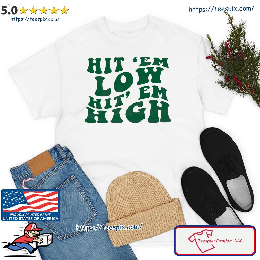 Hit Em Low Hit Em High Eagles NFC Championship Shirt 2 Sides - Happy Place  for Music Lovers