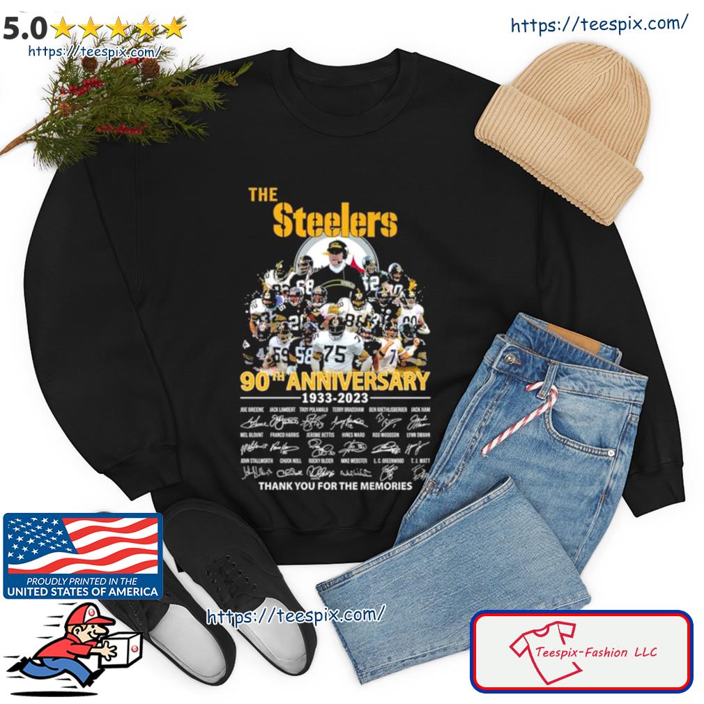 1933-2023 Pittsburgh Steelers 90th Anniversary Thank You For The Memories  Signatures Shirt - Teespix - Store Fashion LLC