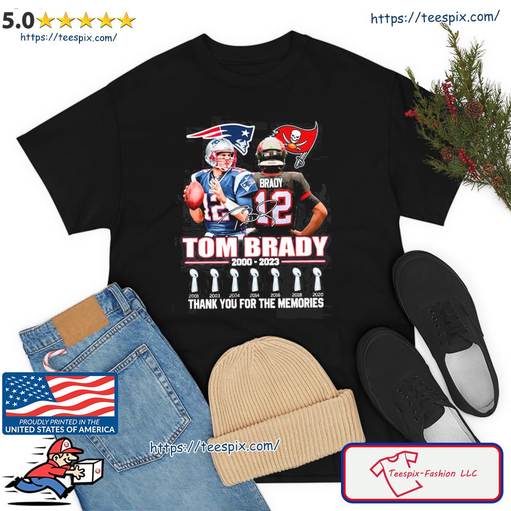 Tom Brady 2000 2023 thank you for the memories signature shirt - Design  tees 1st - Shop funny t-shirt