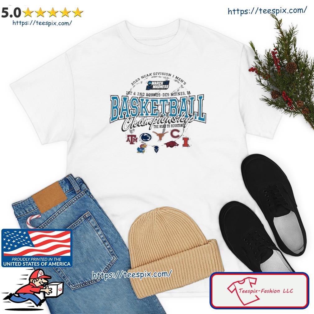 2023 NCAA Division I Men's Basketball 1st & 2nd Rounds Des Moines The Road To Houston Shirt