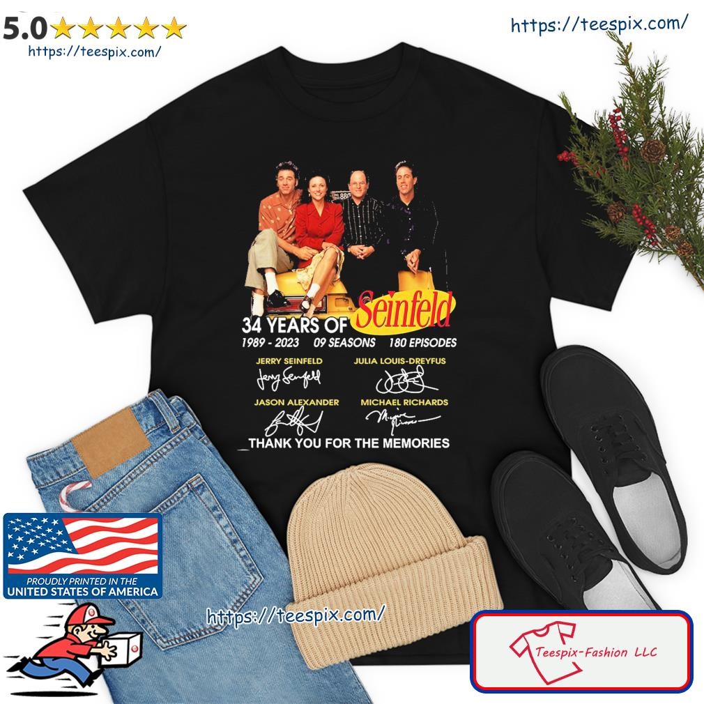 34 Years Of Seinfeld 1989-2023 Thank You For The Memories Signatures Shirt