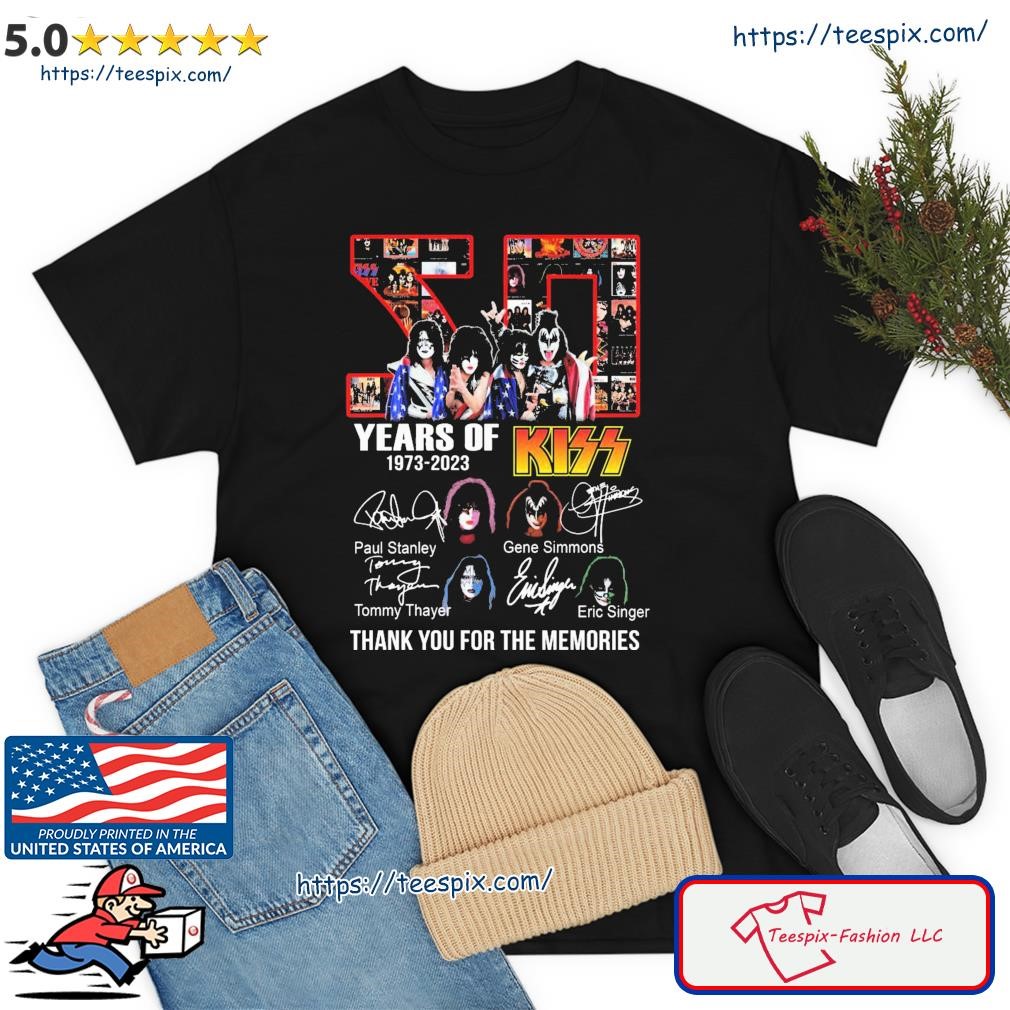 50 Years Of 1973 2023 Kiss Signature Thank You For The Memories Shirt
