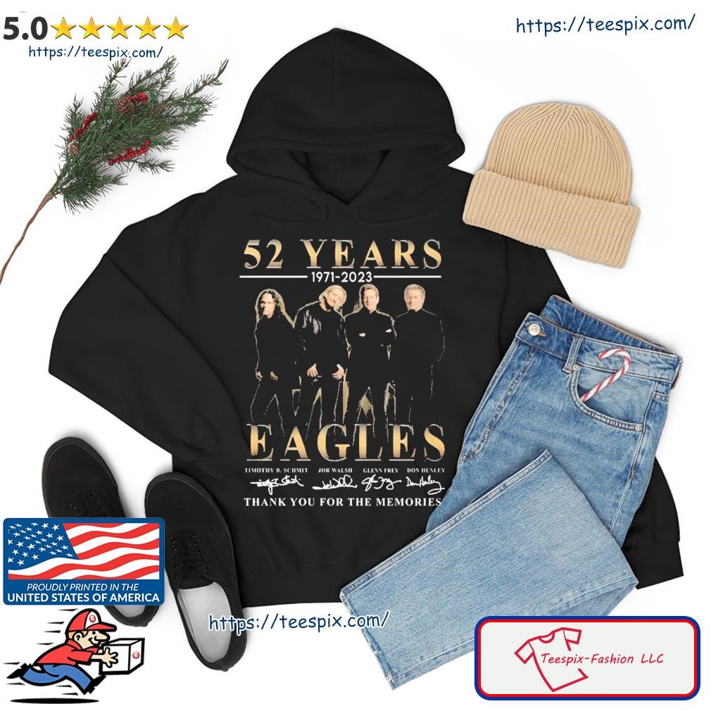 52 Years 1971 2023 Eagles Signature Thank You For The Memories Shirt hoodie.jpg