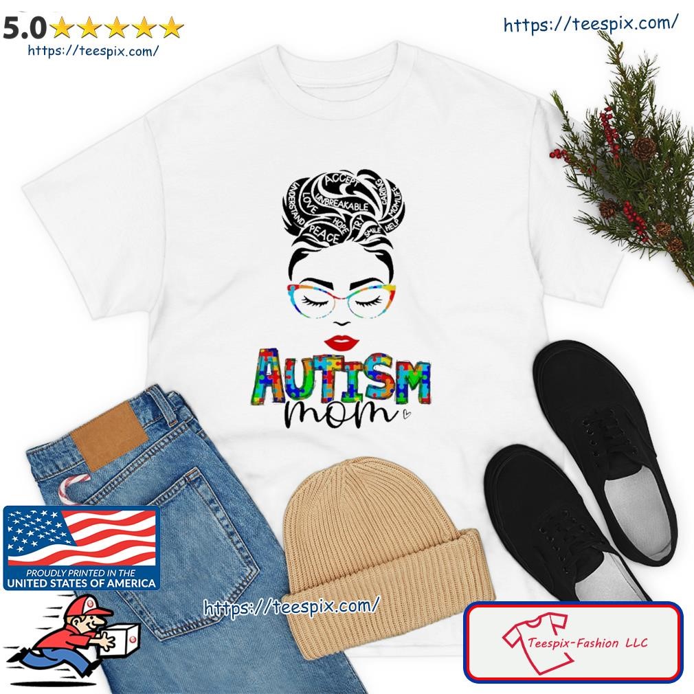 Autism Awareness Strong Mom Afro Mother Shirt