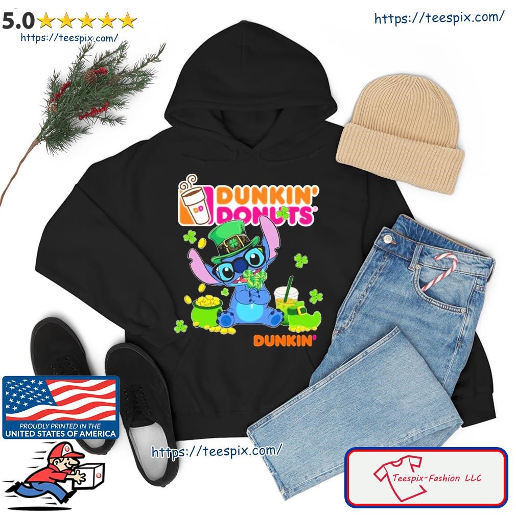 Baby Stitch And Dunkin’ Donuts St Patrick's Day Shirt hoodie.jpg