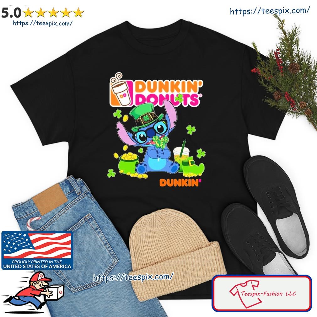 Baby Stitch And Dunkin’ Donuts St Patrick's Day Shirt