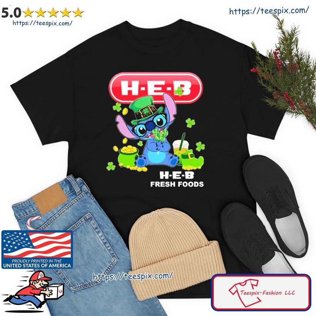 Baby Stitch and H-E-B Logo St Patrick's Day Shirt
