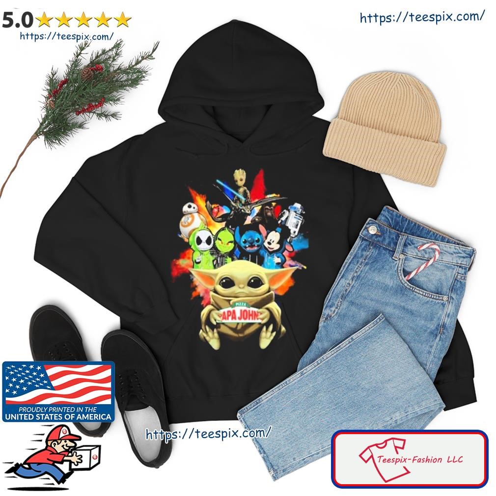 Baby Yoda , Baby Star Wars , Baby Stick, Baby Mickey, Baby Grinch ... Pizza Papa John Logo Shirt hoodie.jpg