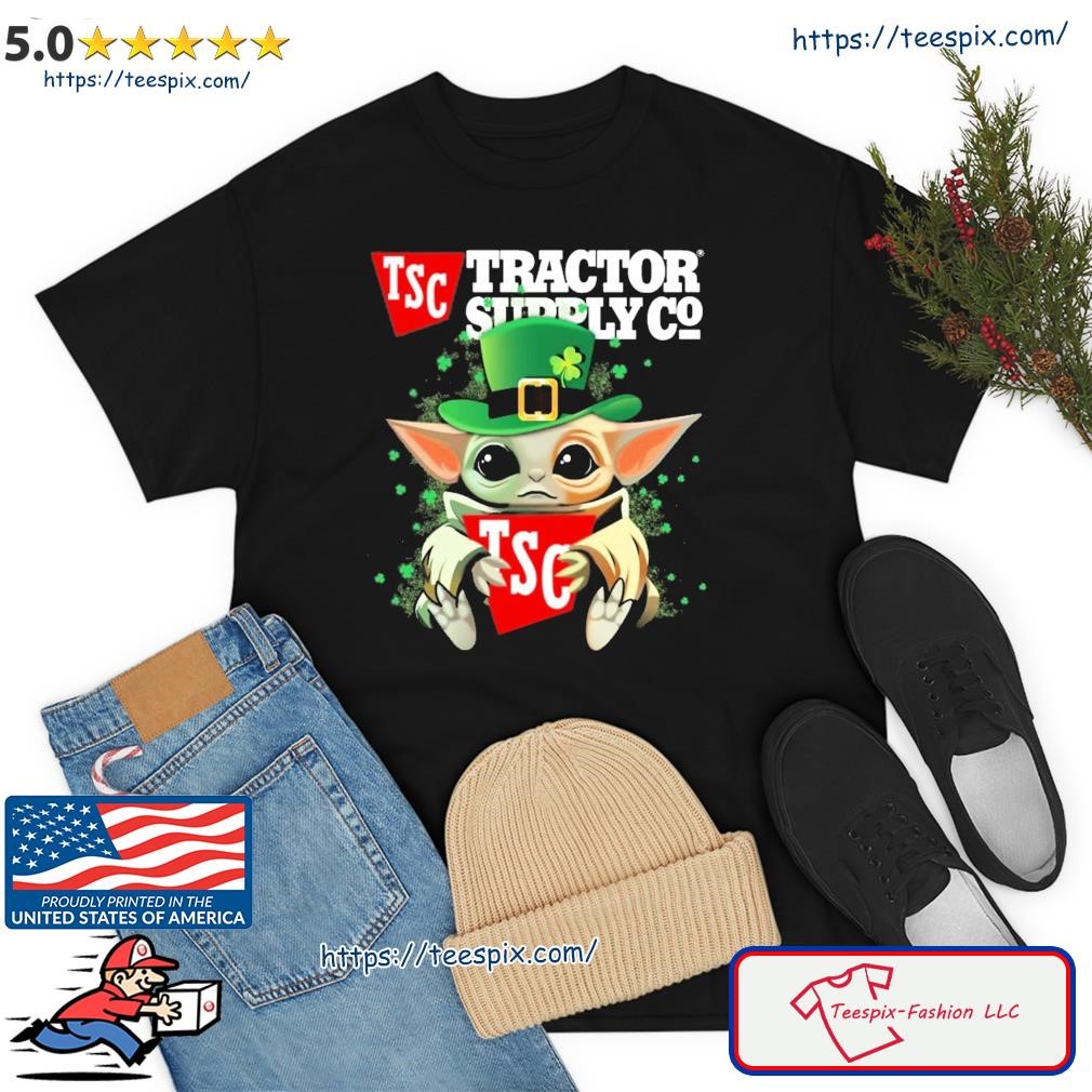 Baby Yoda Hug TSC Logo St Patrick's Day Shirt