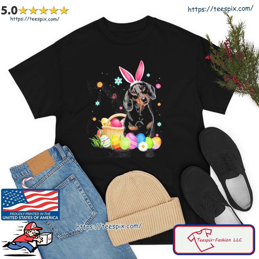 Bunny Egg Black Dachshund Happy Eas Shirt