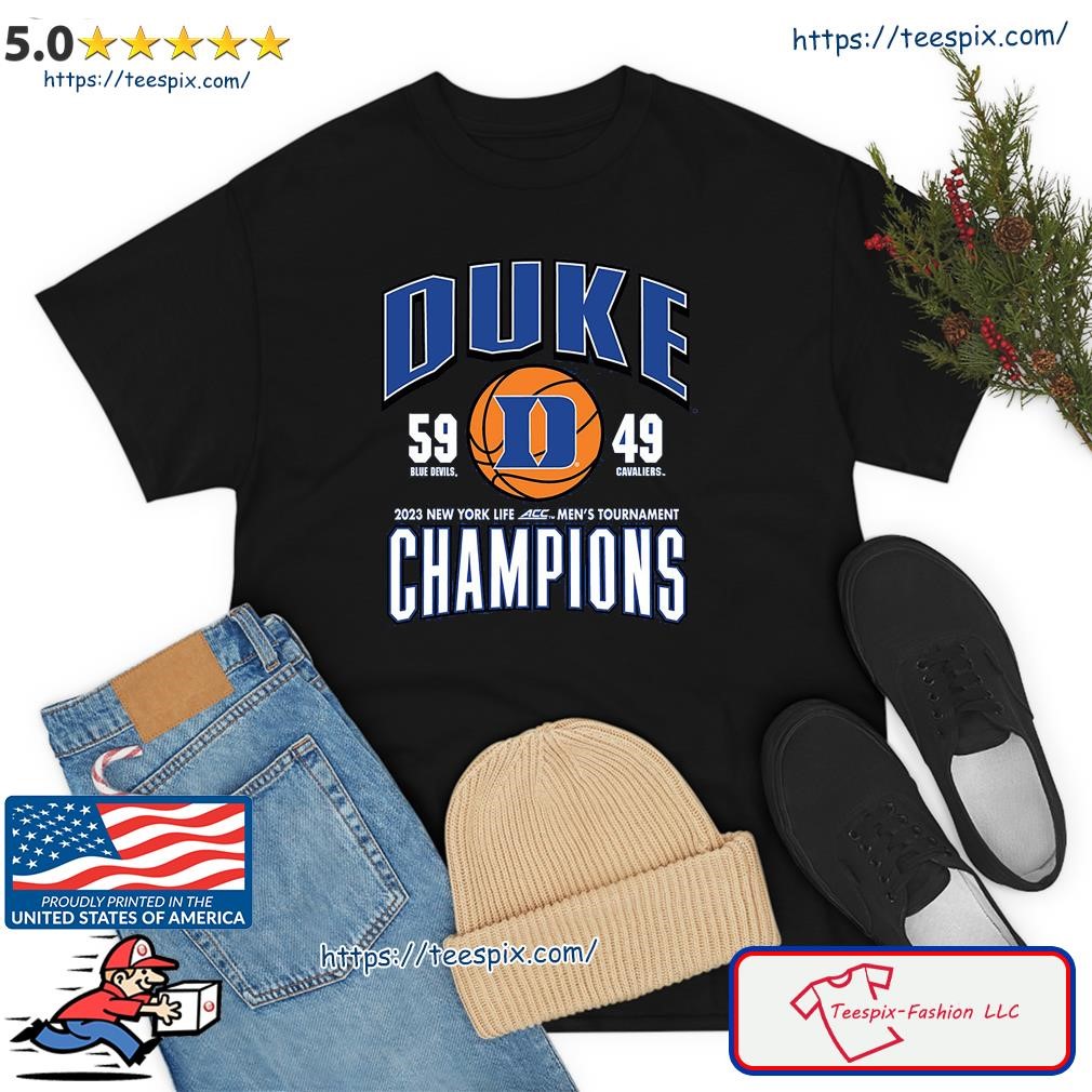 Duke Blue Devils 2023 New York Life ACC Men's Tournament Champions Score shirt