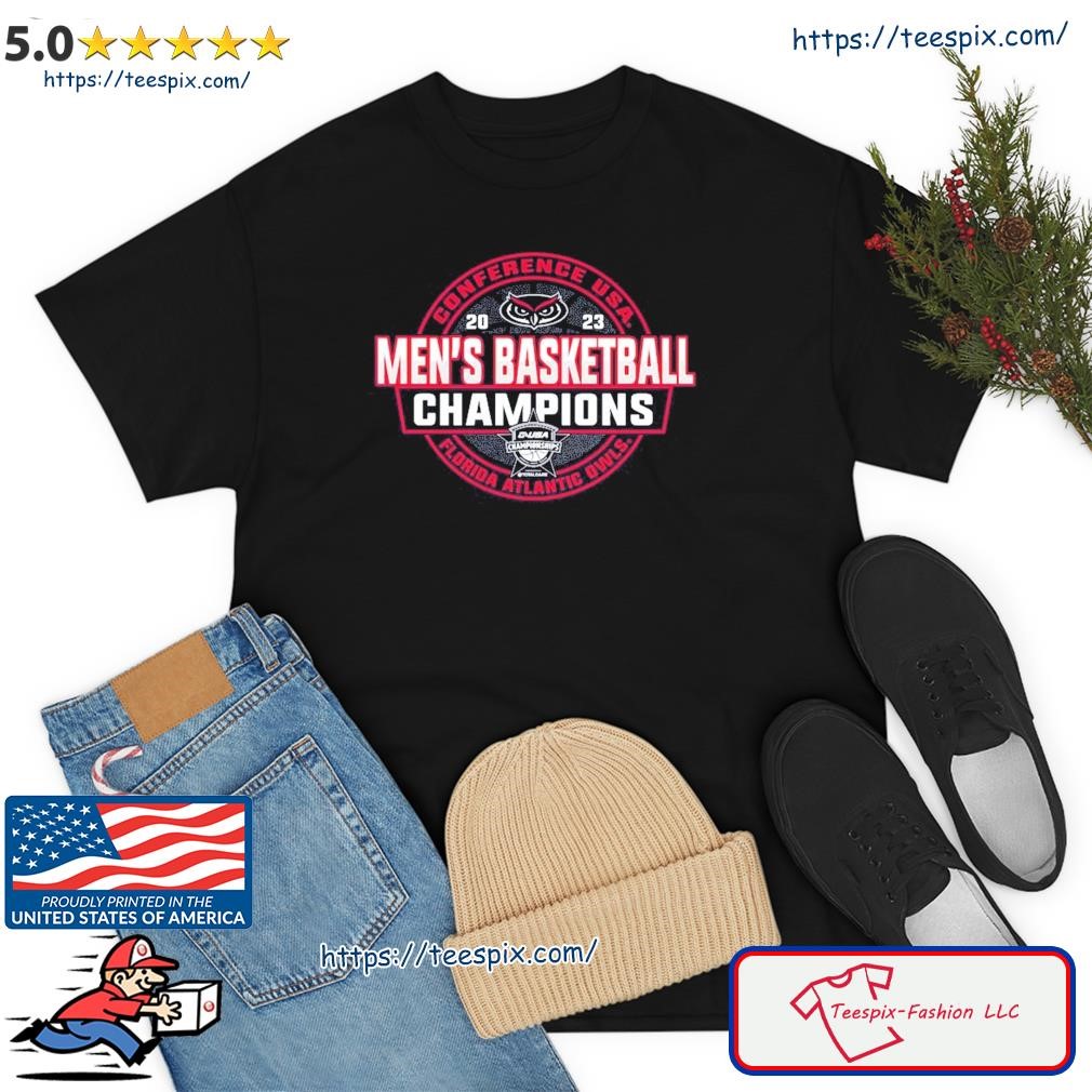 FAU Owls 2023 C-USA Men's Basketball Conference Tournament Champions Locker Room T-Shirt