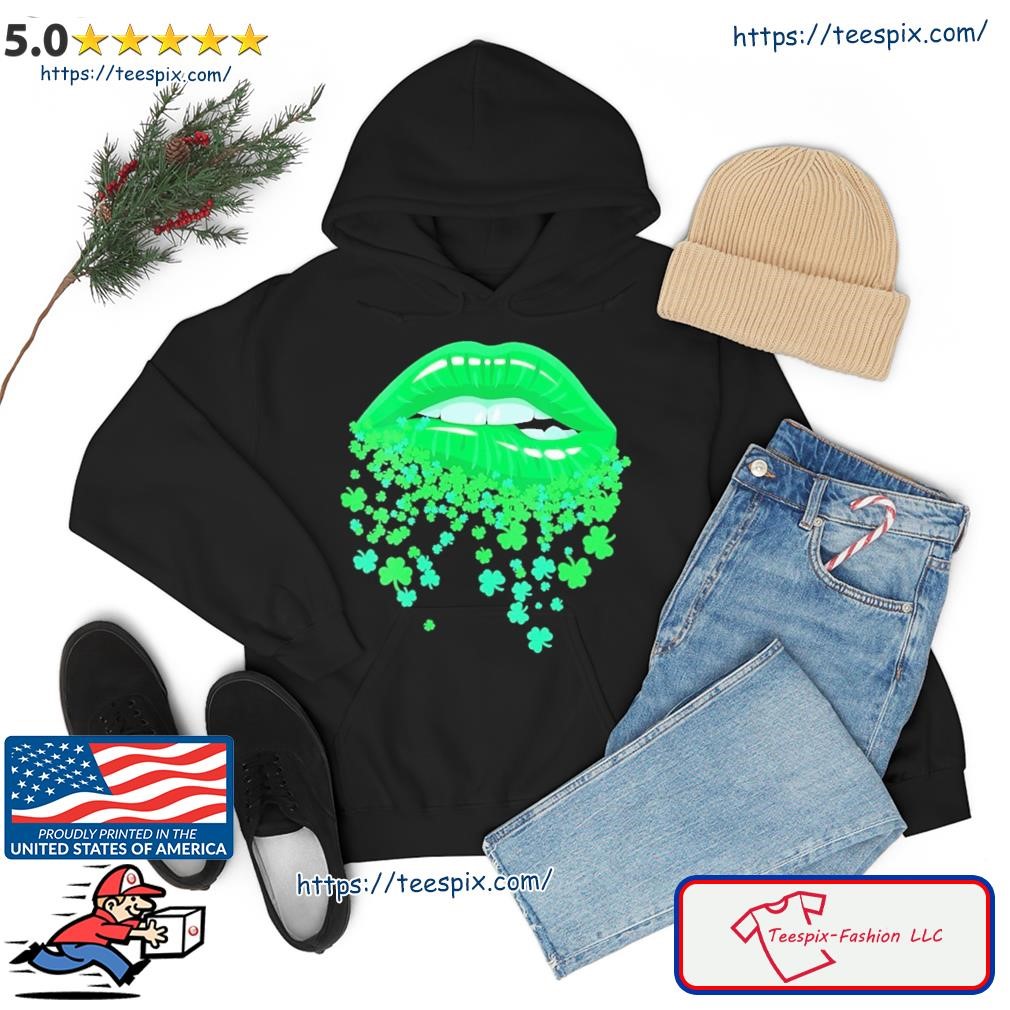 Lips Sexy Green Cool Irish Shamrock St Patrick's Day Shirt hoodie.jpg