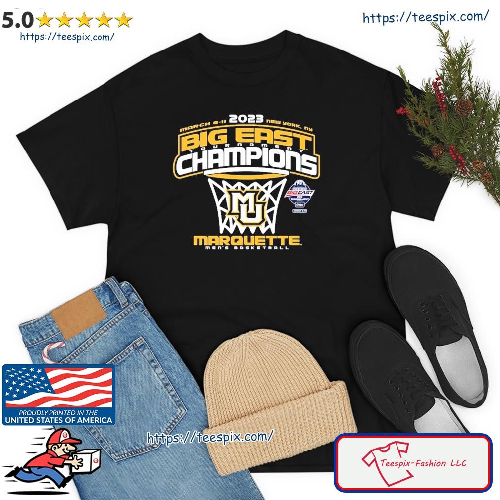 Marquette Golden Men's Basketball 2023 Big East Tournament Champions Shirt