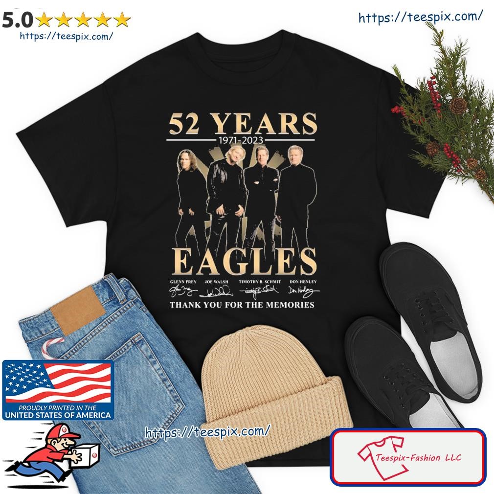 Official Eagles Band 52 Years Anniversary 1971-2023 Signatures Shirt