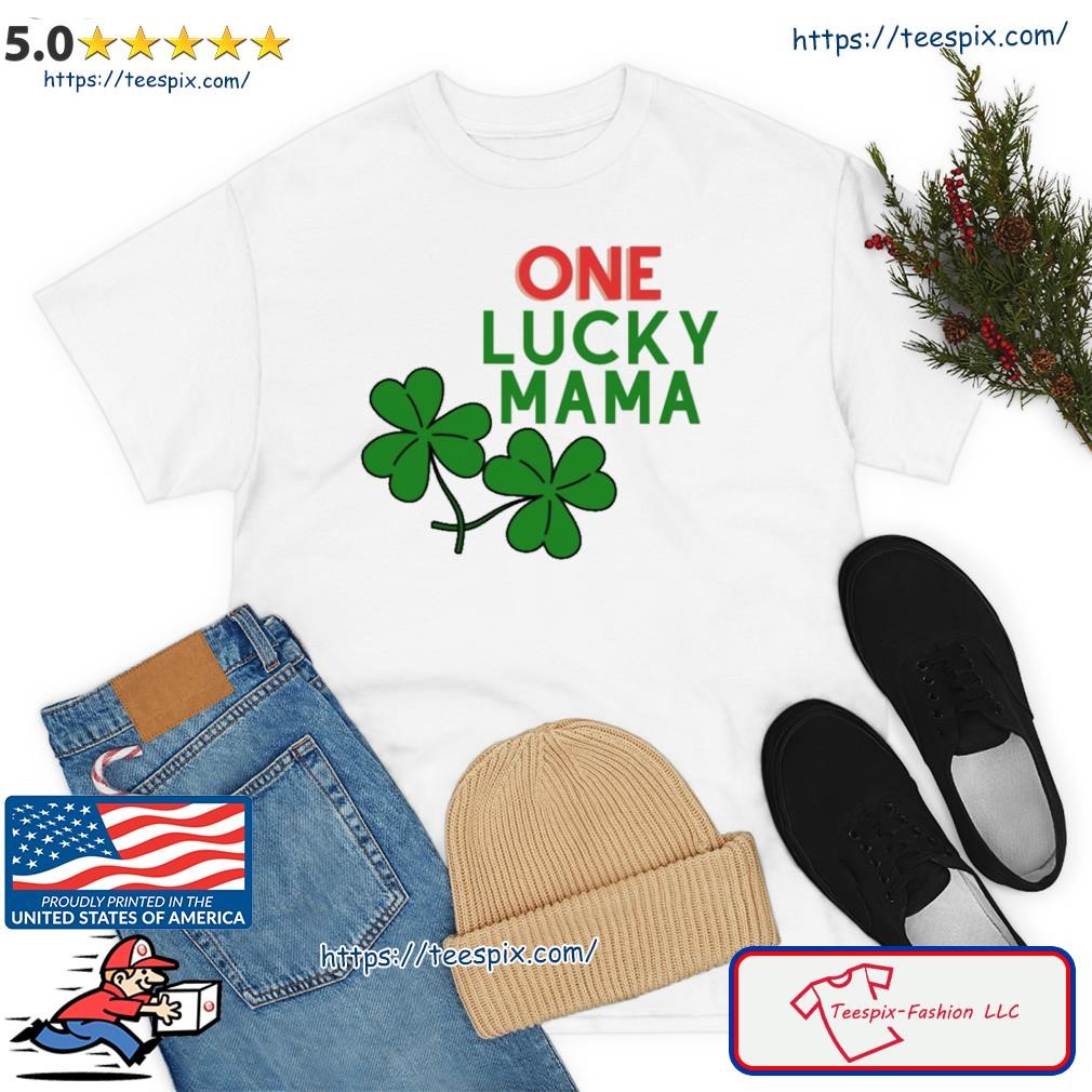 One Lucky Mama St Patricks Day Shirt Women Funny Shamrock Clover Graphic Short Sleeve Mama Shirt