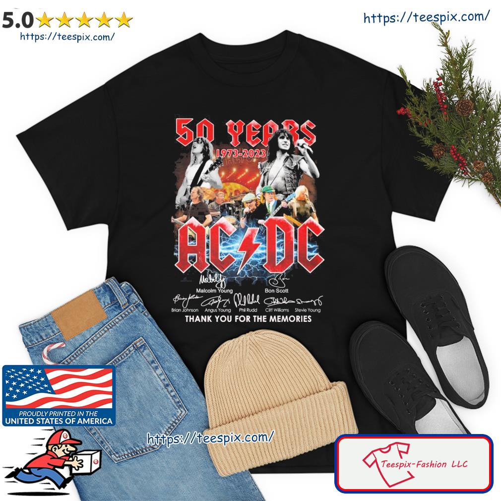 50 Years ACDC Signature Thank You For The Memories Shirt