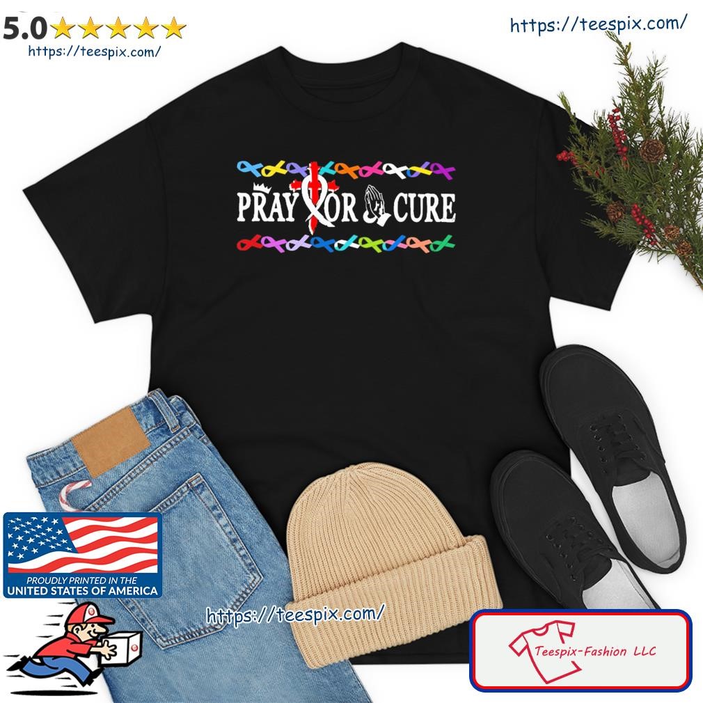 Pray For A Cure Ribbon Breast Cancer Shirt