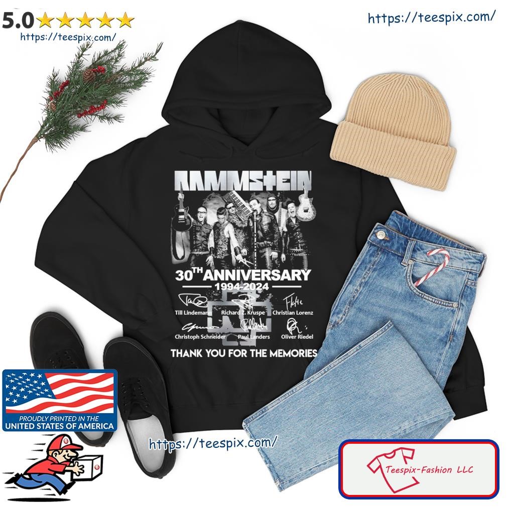 Rammstein 30th Anniversary 1994 2 2024 Thank You For The Memories Signature Shirt hoodie.jpg