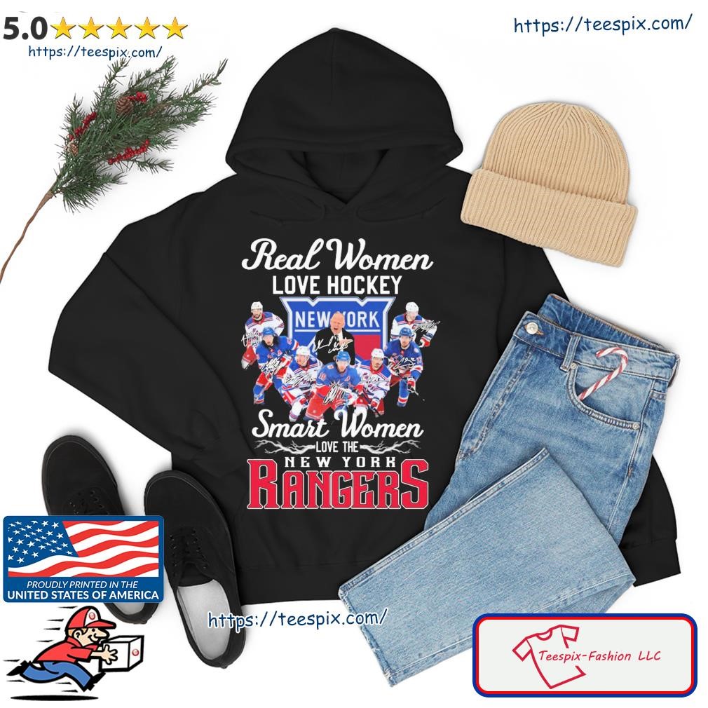 Real Women Love Hockey Smart Women Love The New York Rangers Hockey 2023 Signatures Shirt hoodie.jpg