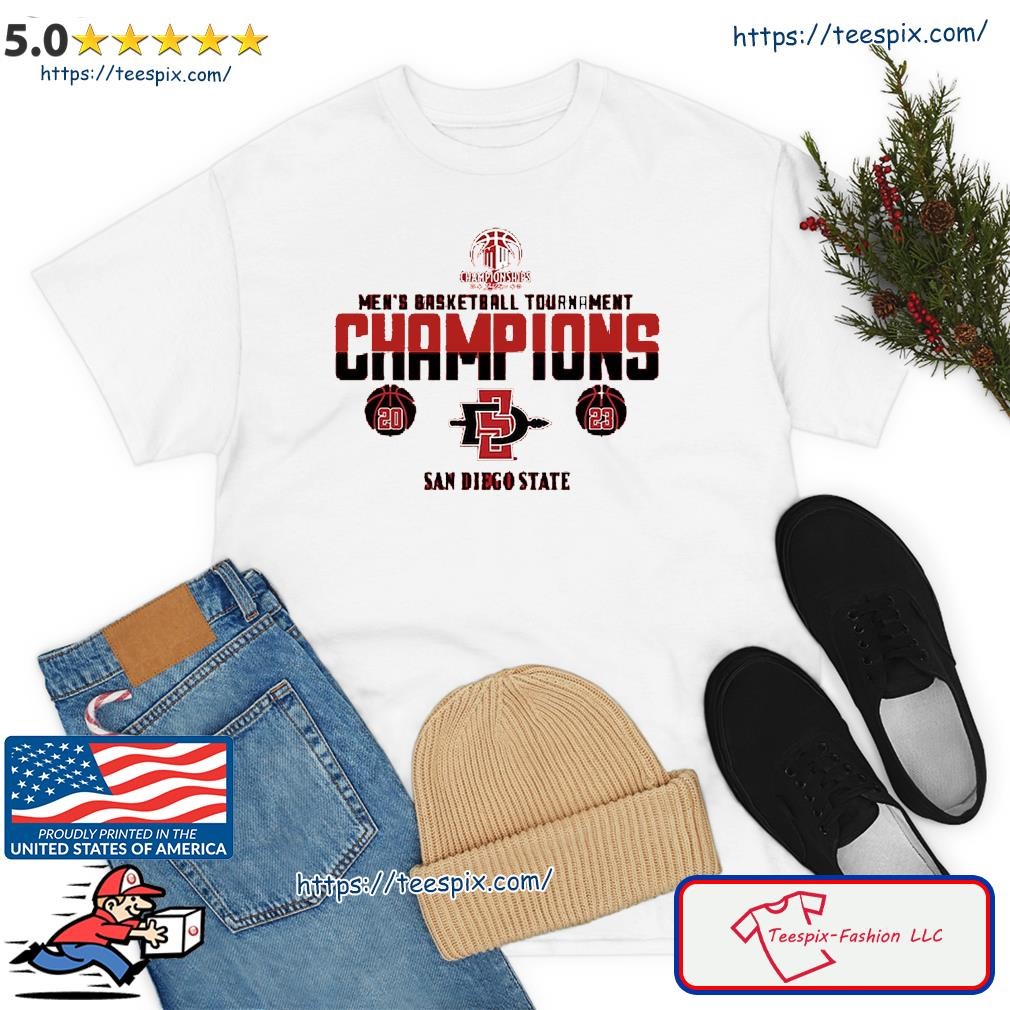 San Diego State Aztecs 2023 Mountain West Men's Basketball Conference Tournament Champions T-Shirt
