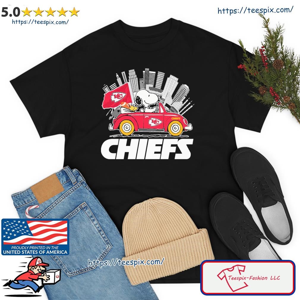 Snoopy And Woodstock Driving Beetle Chiefs Shirt