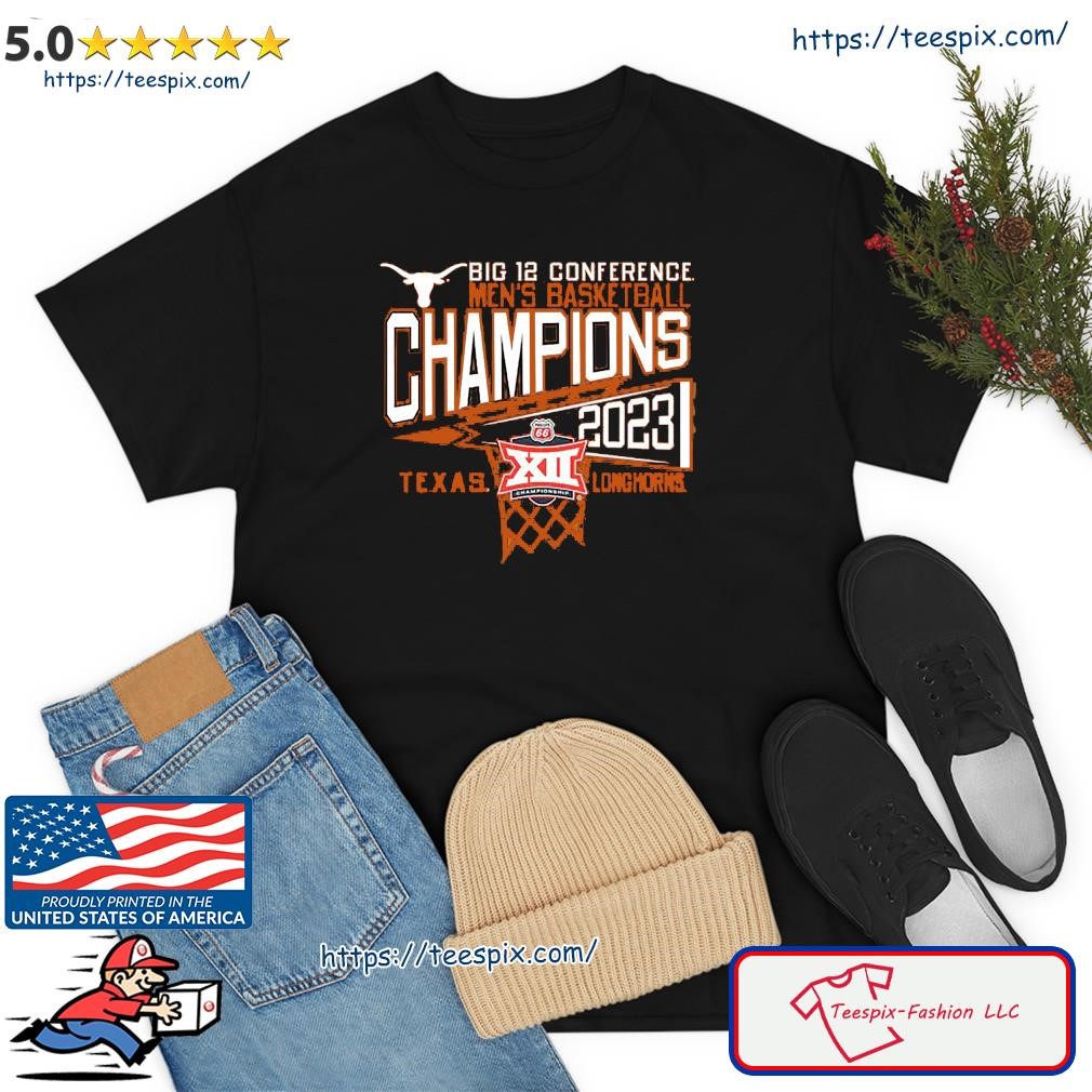Texas Longhorns 2023 Big 12 Men's Basketball Conference Tournament Champions Locker Room T-Shirt