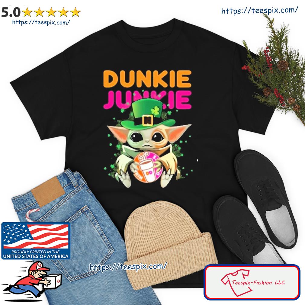 Baby Yoda Hug Dunkie Junkie St.Patrick Day Shirt