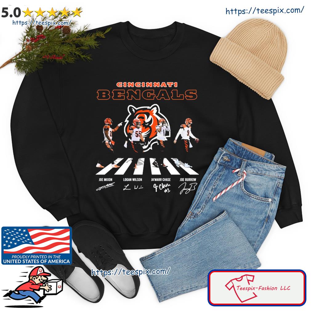 Cincinnati Bengals Joe Mixon Logan Wilson Ja'marr Chae And Joe Burrow Abbey  Road Signature Shirt - Teespix - Store Fashion LLC