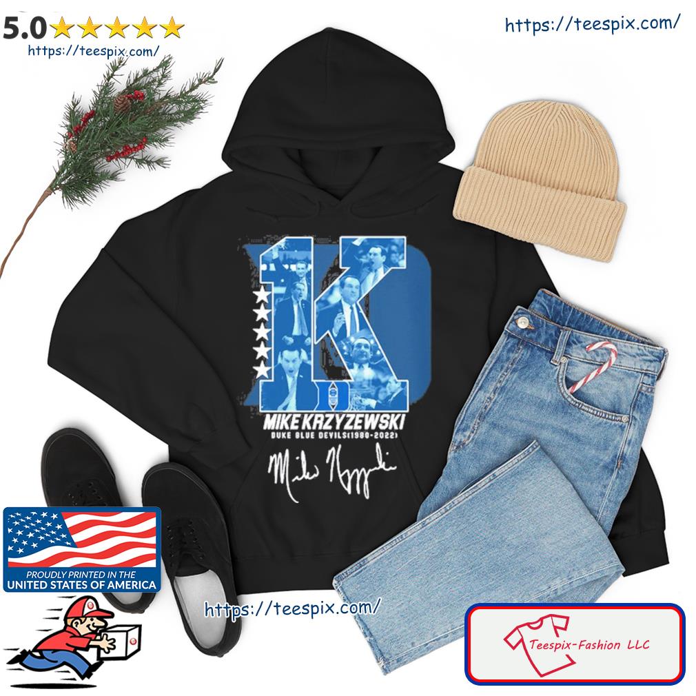 Duke Blue Devils 1980 2023 Mike Krzyzewski Signature Shirt hoodie