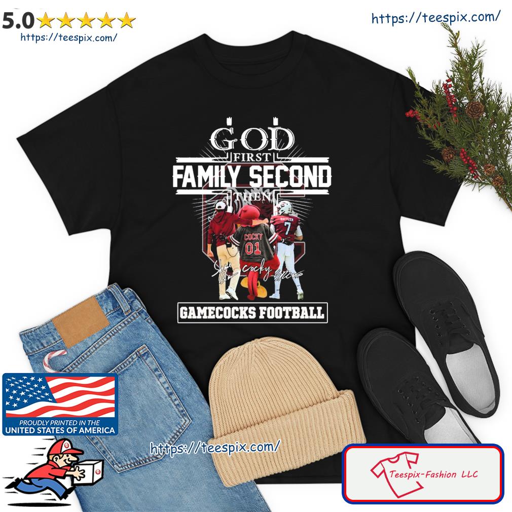 God First Family Second The Gamecocks Football Shane Beamer, Cocky And Rattler Signature Shirt