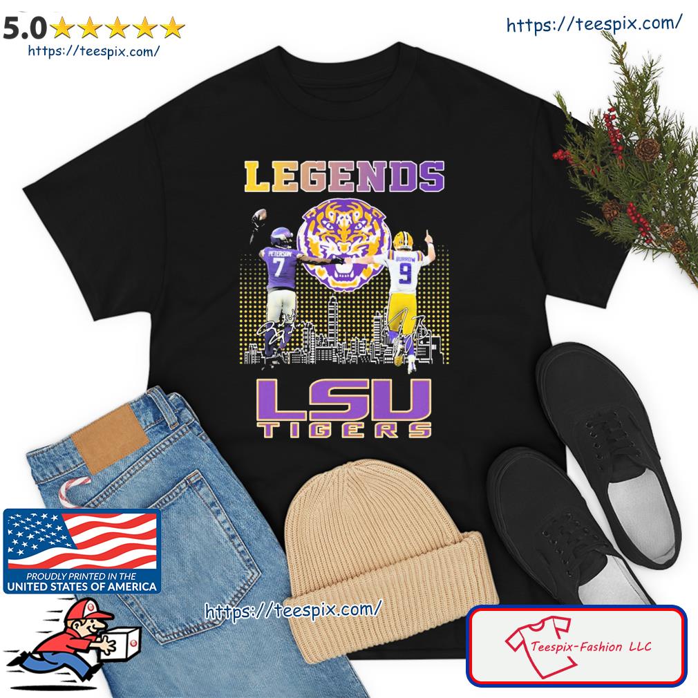 Legend Lsu Tigers Peterson And Burrow Skyline Shirt