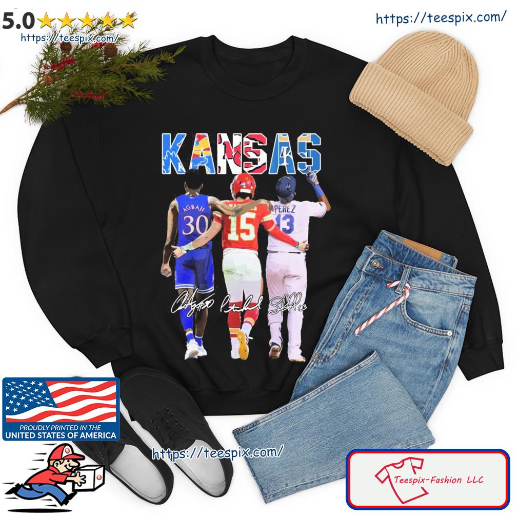Official Kansas Jayhawks and Kansas City Chiefs Kansas City Royals Mahomes  Agbaji Perez Signatures Shirt - Teespix - Store Fashion LLC