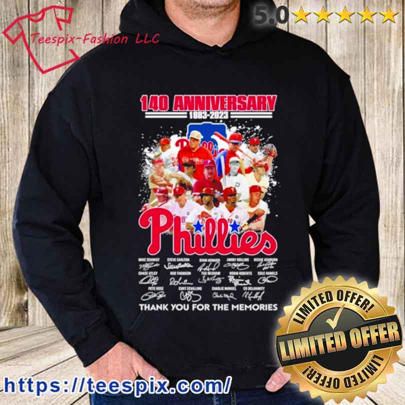 140 Years Of Philadelphia Phillies Baseball Team 1883-2023 Signatures Shirt