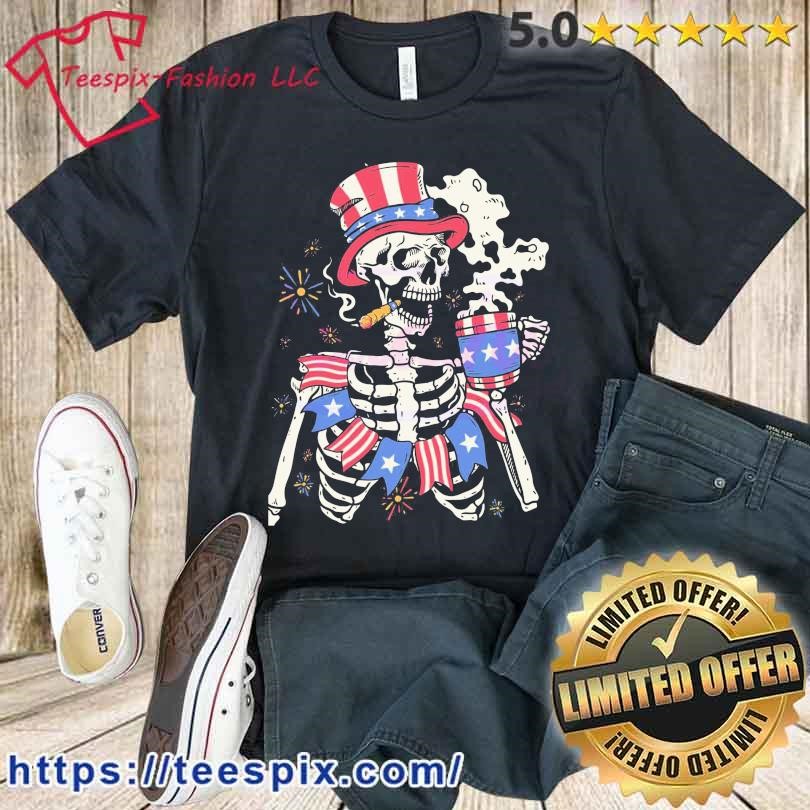 4th Of July Patriotic Skeleton Independence Day Shirt