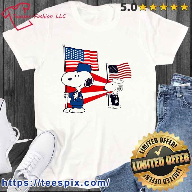 Military Snoopy American Flag Shirt
