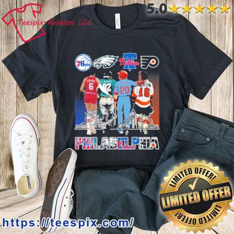 Philadelphia Skyline Sport Teams Erving R. White Schmidt And Clarke Signatures Shirt