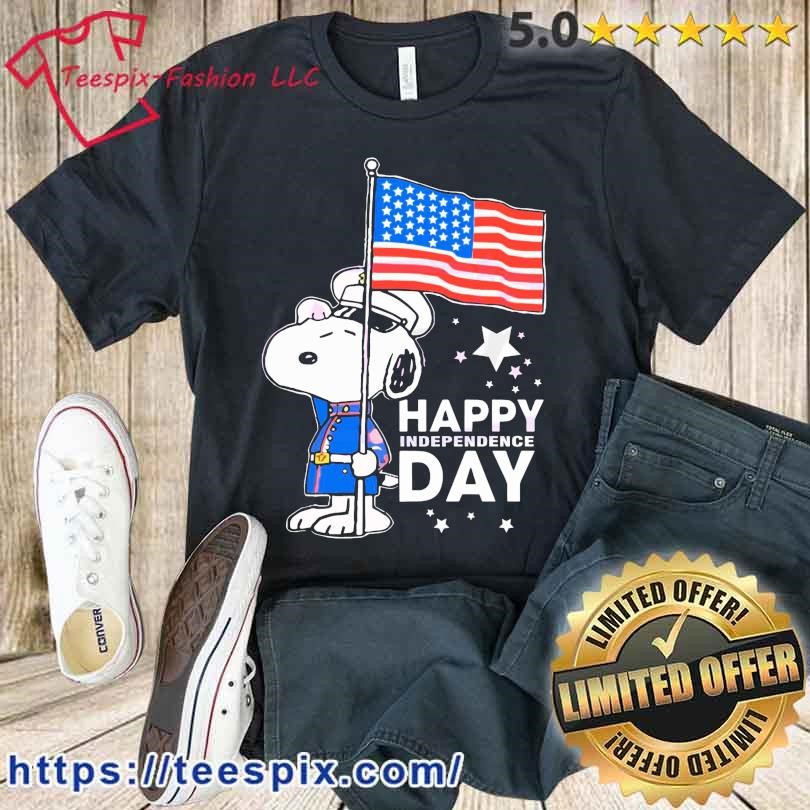 Police Snoopy American Flag Happy Independence Day Shirt
