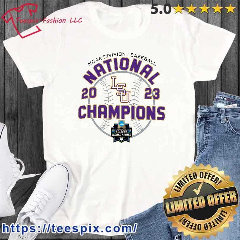 2023 Ncaa Division I Champions Baseball Lsu Tigers Baseball Shirt
