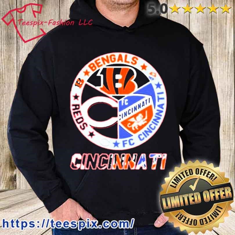 Cincinnati Circle Logo Sport Teams Bengals Reds Unisex Tshirt