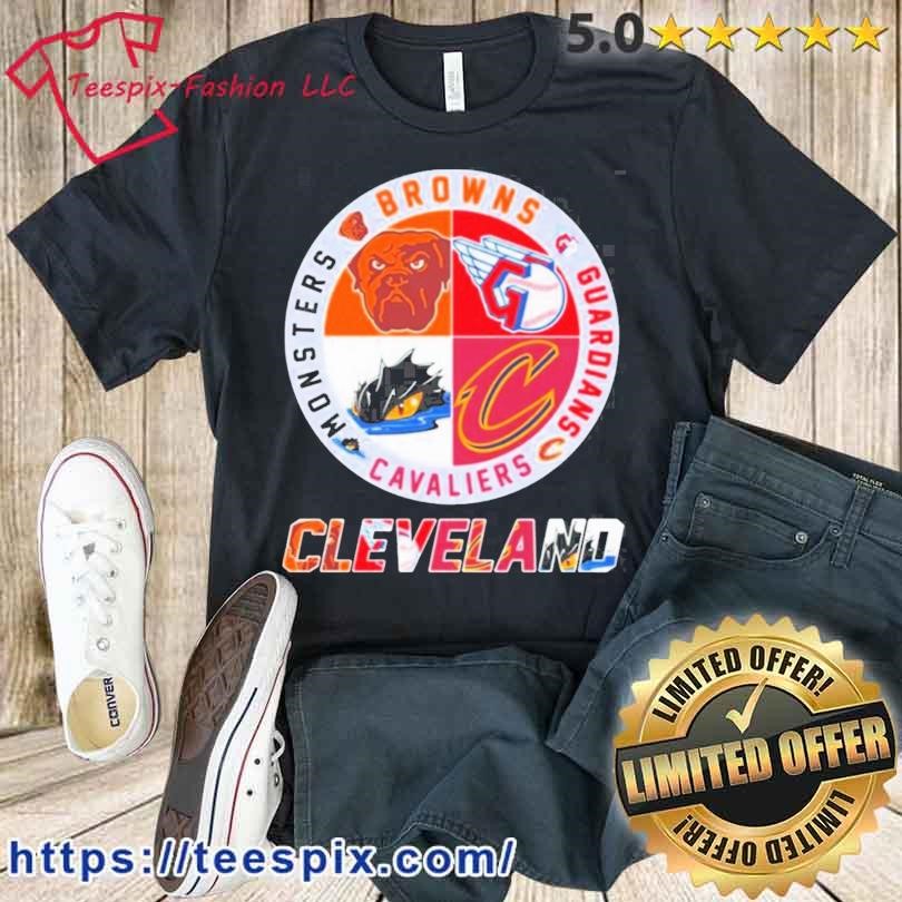 Cleveland Monsters Browns Guardians Cavaliers Logo Shirt