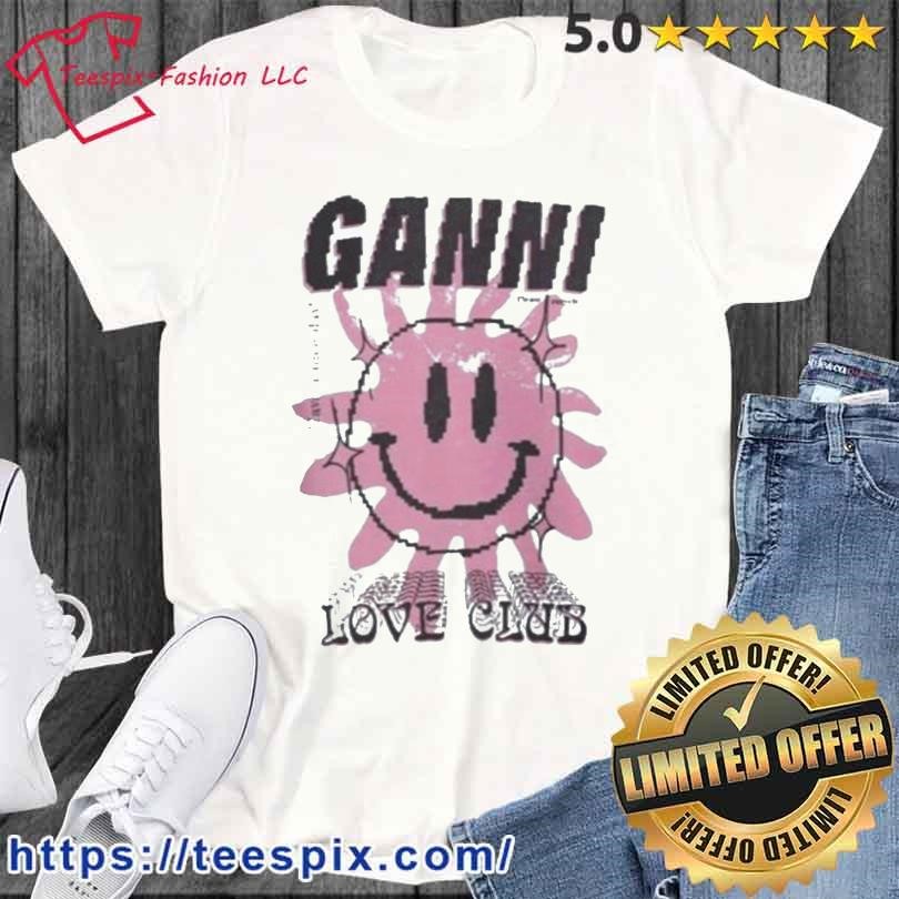 GANNI Women's Love Club Layered Long Sleeve T-Shirt in White