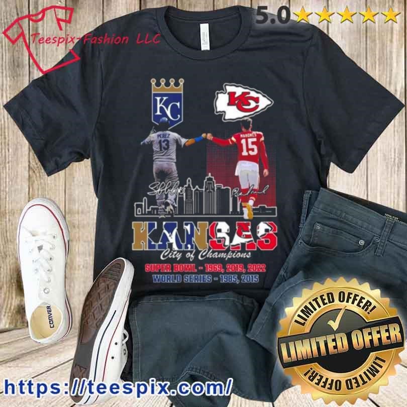 Official kansas Chiefs City Patrick Mahomes And City Royals Perez City Of  Champions T Shirt, hoodie, sweater, long sleeve and tank top