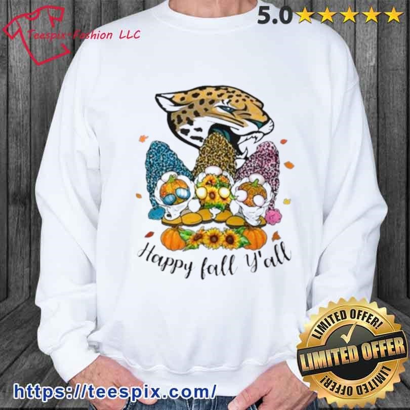 Gnomes Happy Fall Y'all Jacksonville Jaguars Shirt - Teespix