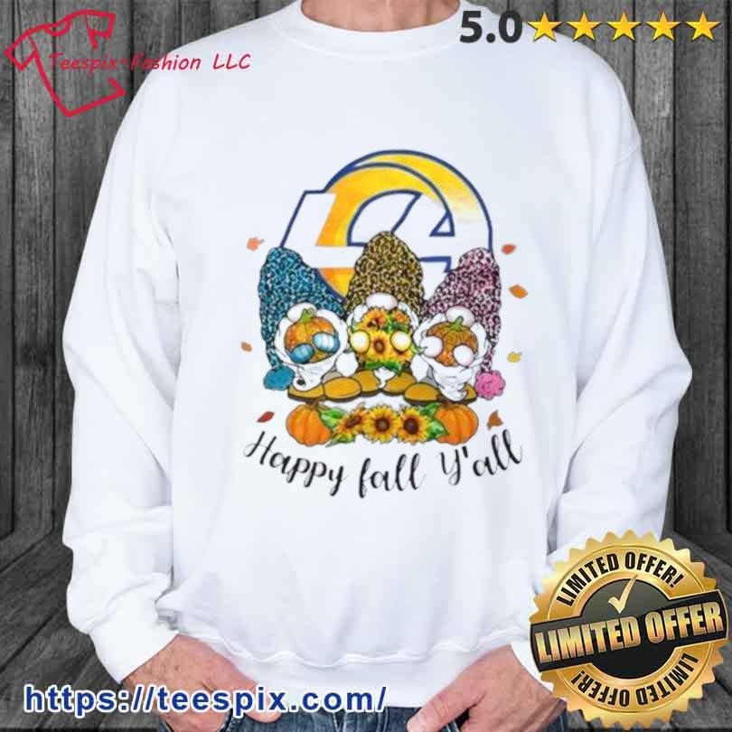 Gnomes Happy Fall Y'all Los Angeles Rams Shirt