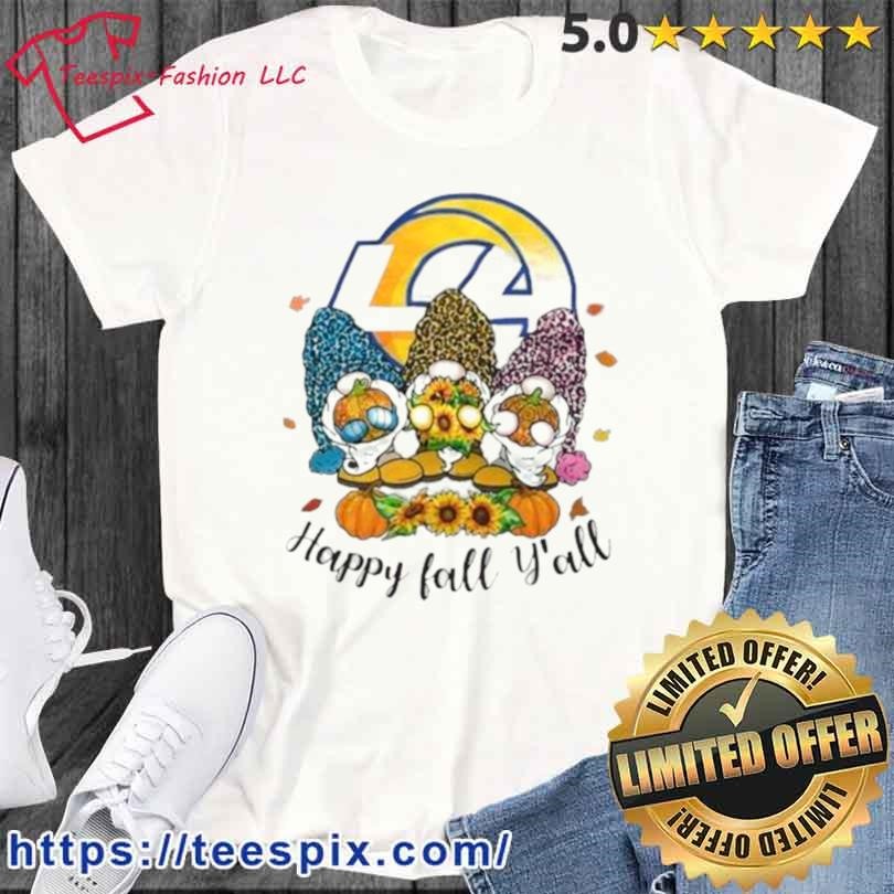 Gnomes Happy Fall Y'all Los Angeles Rams Shirt