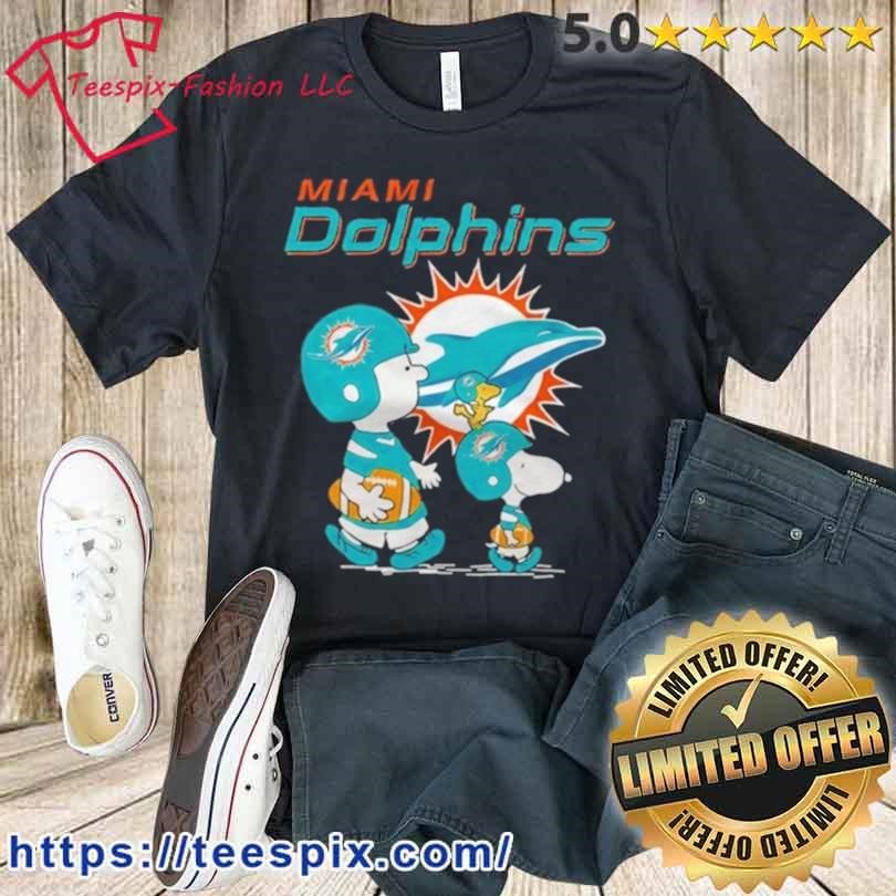 Miami Dolphins Peanuts Snoopy Charlie Brown And Woodstock Shirt